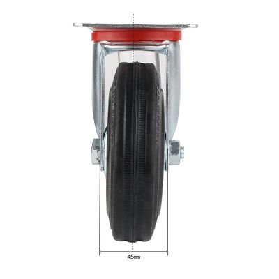 3 " 4 " 5 " 6 " 8 Inç Kauçuk Caster Wheels, Çelik Çekirdek Roller Bearing Caster Wheels OEM ODM