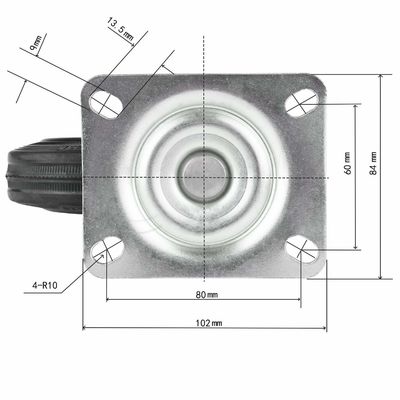3 " 4 " 5 " 6 " 8 Inç Kauçuk Caster Wheels, Çelik Çekirdek Roller Bearing Caster Wheels OEM ODM