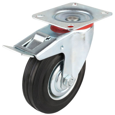3 " 4 " 5 " 6 " 8 Inç Kauçuk Caster Wheels, Çelik Çekirdek Roller Bearing Caster Wheels OEM ODM