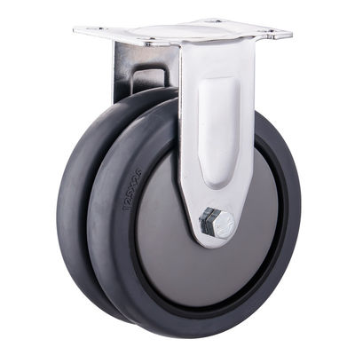TPR Caster Wheels 75mm 100mm 125mm PU Endüstriyel İkiz Tekerlekli Castors