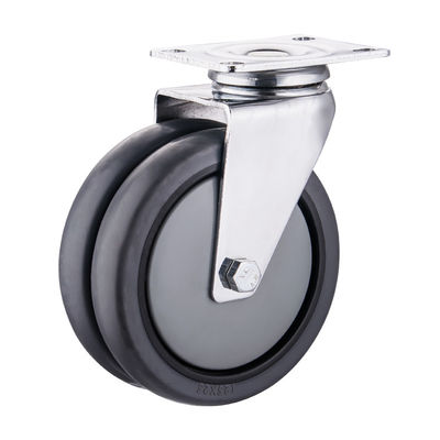 TPR Caster Wheels 75mm 100mm 125mm PU Endüstriyel İkiz Tekerlekli Castors