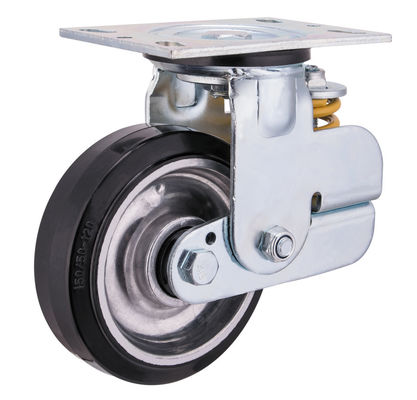 Alüminyum çekirdek lastik yaylı yüklü kastor tekerlekleri 150mm 200mm çapı