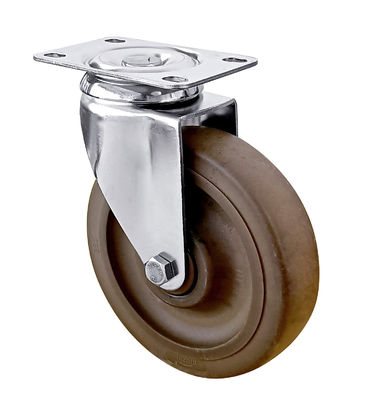 304 Paslanmaz Çelik Castor Tekerlekleri 125mm Yüksek Sıcaklıklı Naylon Castor Tekerlekleri