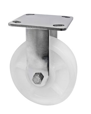 Beyaz PA Caster 304 Paslanmaz Çelik Ağır Görevli Caster Wheels 400KG-600KG Yük Kapasitesi