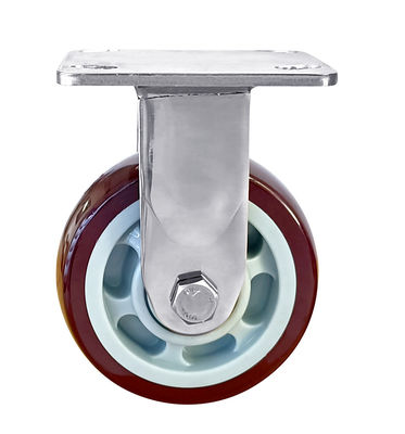 OEM ODM Paslanmaz Çelik Casters Ağır Görevli Kırmızı Polyurethane Tekerlek Casters