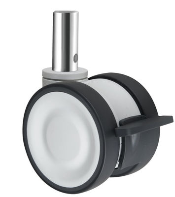 Elastik Termoplastik Kauçuk Castor Wheel Orta Görevli Çift Tekerlekli Caster OEM ODM