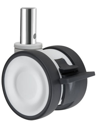 Elastik Termoplastik Kauçuk Castor Wheel Orta Görevli Çift Tekerlekli Caster OEM ODM