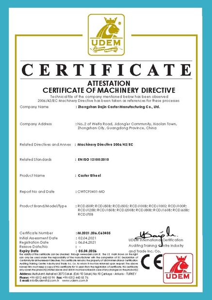 Çin Zhongshan Xiaolan Elephant Casters Products Factory Sertifikalar